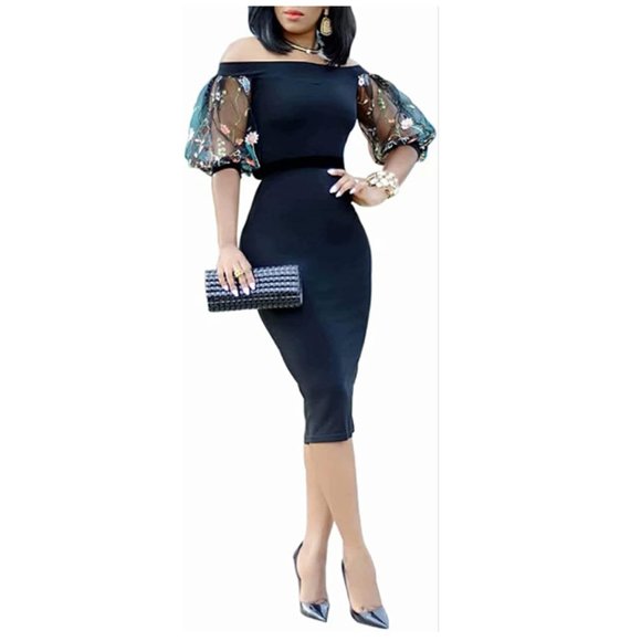 Dresses & Skirts - Women's Off The Should Bodycon Midi Sheath Dress